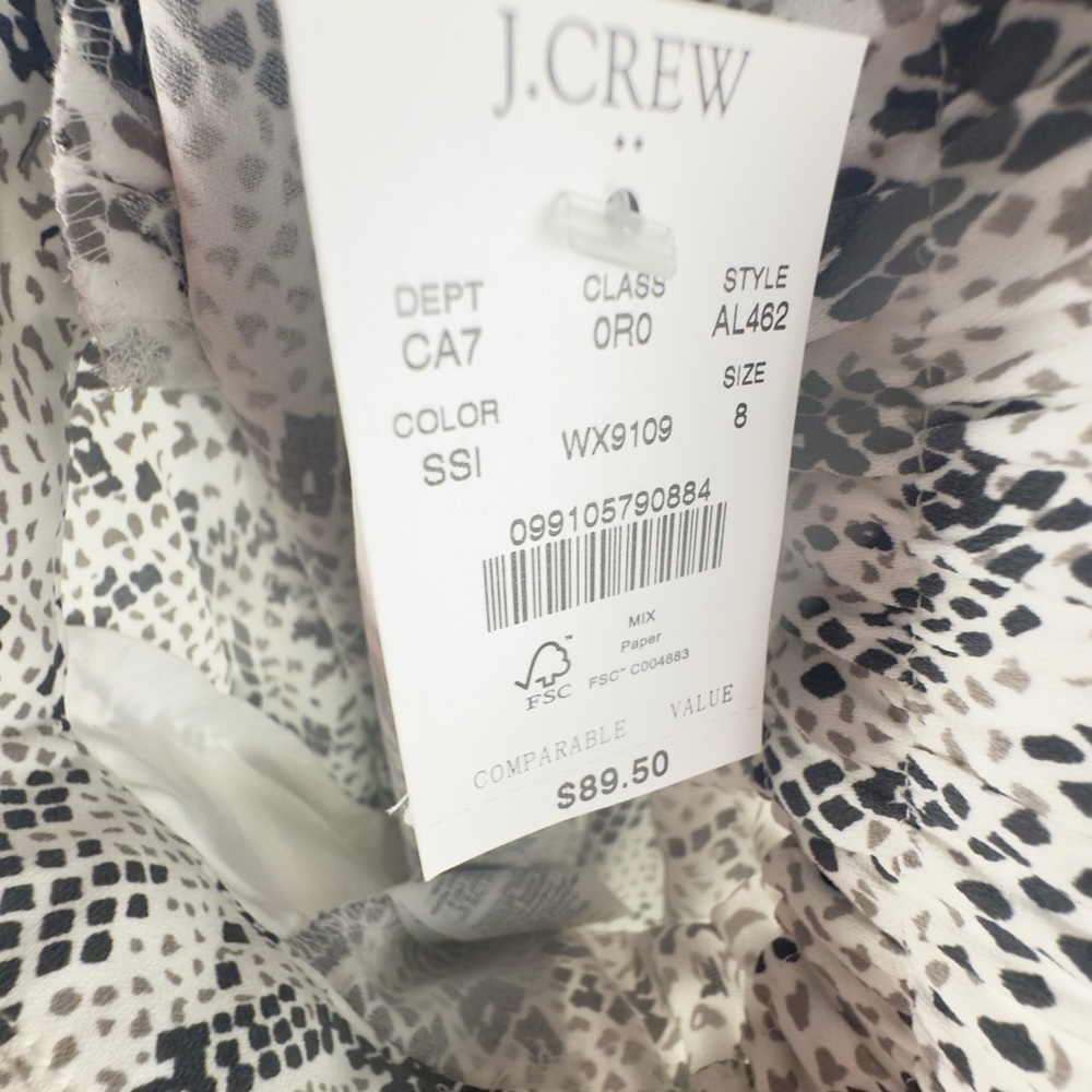 J. Crew Jamie Snake Skin Print Pull On Ankle Pants NWT size 8 - Picture 9 of 12